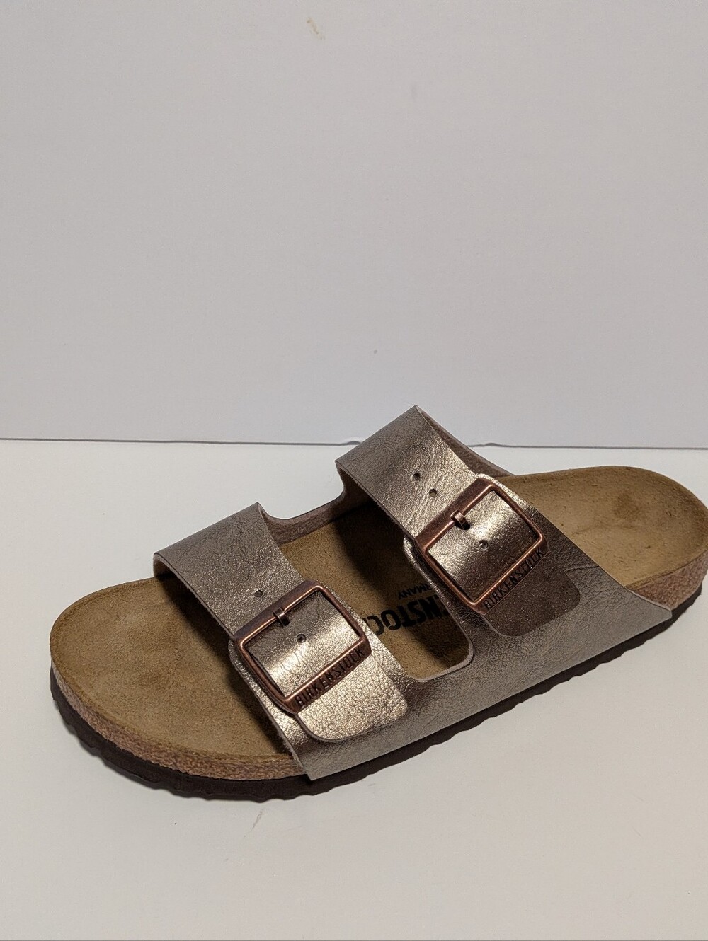 Birkenstock Arizona Metallic gold sandals size 39